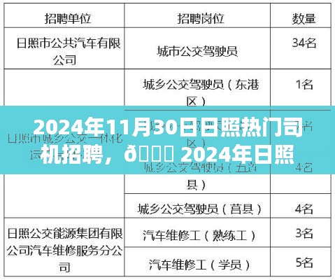 🌟 2024年日照热门司机招聘启事，寻找职业新起点，开启驾驶人生新篇章