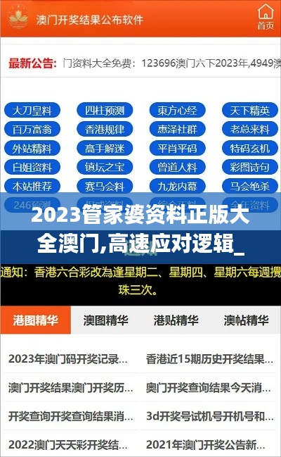 2023管家婆资料正版大全澳门,高速应对逻辑_FVQ96.837影像处理版