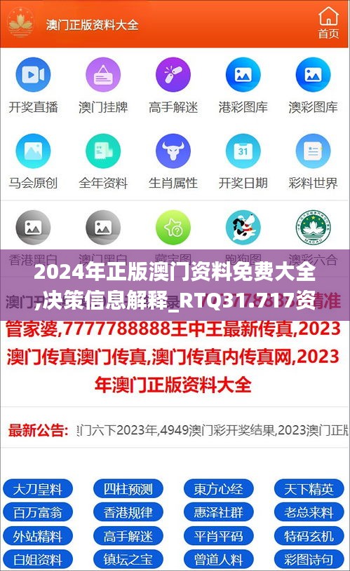 2024年正版澳门资料免费大全,决策信息解释_RTQ31.717资源版