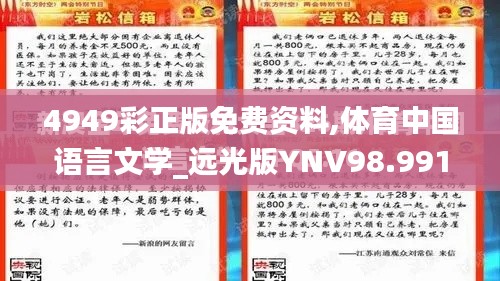 4949彩正版免费资料,体育中国语言文学_远光版YNV98.991