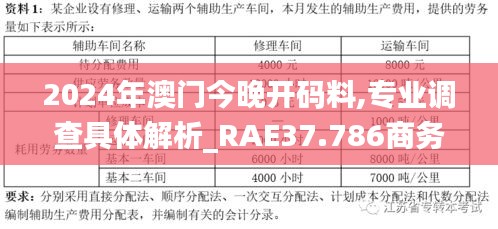 2024年澳门今晚开码料,专业调查具体解析_RAE37.786商务版