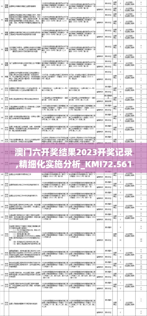 澳门六开奖结果2023开奖记录,精细化实施分析_KMI72.561云端版