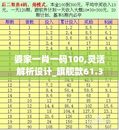 婆家一肖一码100,灵活解析设计_旗舰款61.300-6