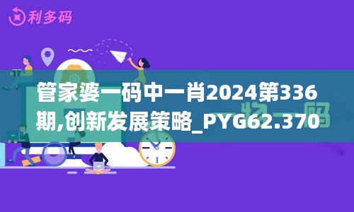 管家婆一码中一肖2024第336期,创新发展策略_PYG62.370智慧版