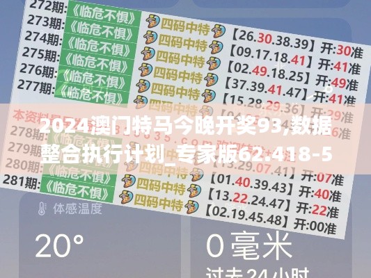 2024澳门特马今晚开奖93,数据整合执行计划_专家版62.418-5