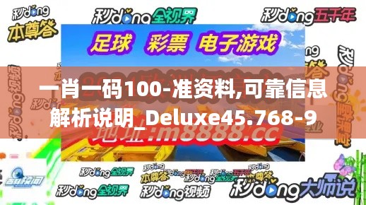 一肖一码100-准资料,可靠信息解析说明_Deluxe45.768-9