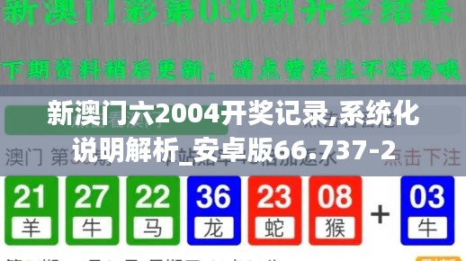 新澳门六2004开奖记录,系统化说明解析_安卓版66.737-2