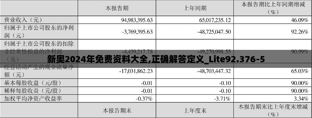 新奥2024年免费资料大全,正确解答定义_Lite92.376-5