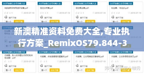 新澳精准资料免费大全,专业执行方案_RemixOS79.844-3