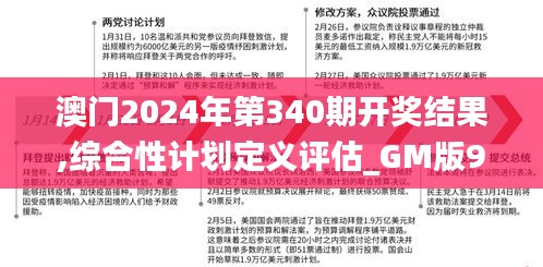 澳门2024年第340期开奖结果,综合性计划定义评估_GM版99.878-9