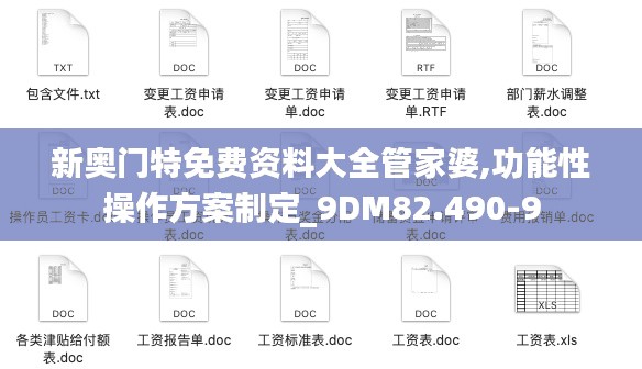 新奥门特免费资料大全管家婆,功能性操作方案制定_9DM82.490-9