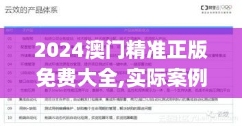 2024澳门精准正版免费大全,实际案例解析说明_WP版4.177