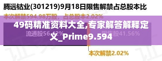 49码精准资料大全,专家解答解释定义_Prime9.594