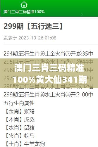 澳门三肖三码精准100%黄大仙341期,精确分析解析说明_超值版110.198