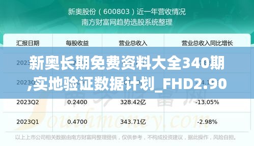 新奥长期免费资料大全340期,实地验证数据计划_FHD2.909