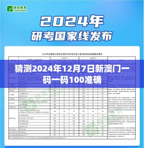 猜测2024年12月7日新澳门一码一码100准确