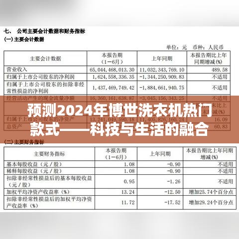 科技与生活的融合，预测博世洗衣机热门款式 2024年展望