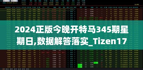 2024正版今晚开特马345期星期日,数据解答落实_Tizen17.469