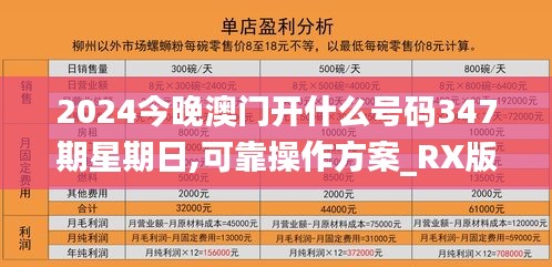 2024今晚澳门开什么号码347期星期日,可靠操作方案_RX版8.519