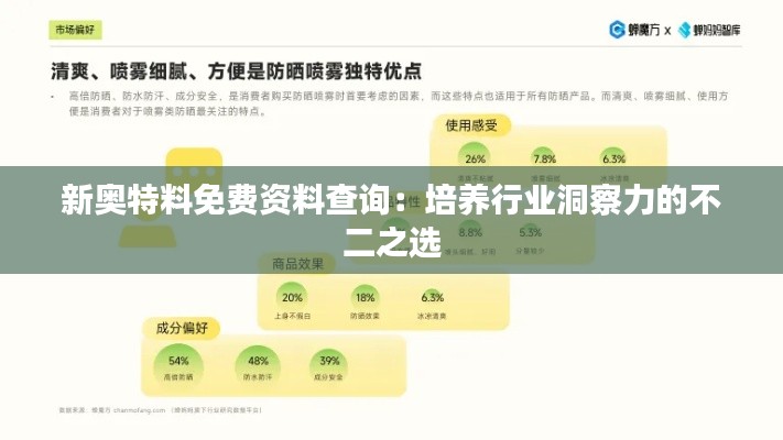 新奥特料免费资料查询：培养行业洞察力的不二之选