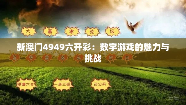 新澳门4949六开彩：数字游戏的魅力与挑战