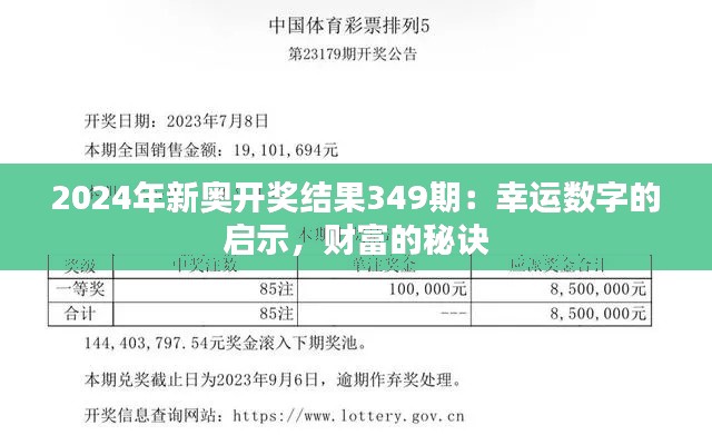 2024年新奥开奖结果349期：幸运数字的启示，财富的秘诀