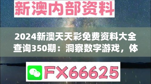 2024新澳天天彩免费资料大全查询350期：洞察数字游戏，体验虚拟财富增长之旅