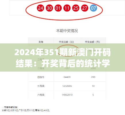 2024年351期新澳门开码结果：开奖背后的统计学与人品