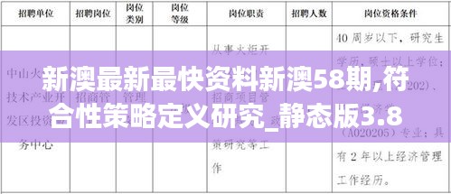 新澳最新最快资料新澳58期,符合性策略定义研究_静态版3.803