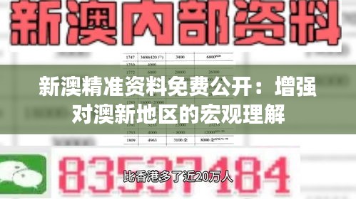 新澳精准资料免费公开：增强对澳新地区的宏观理解