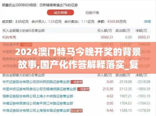 2024澳门特马今晚开奖的背景故事,国产化作答解释落实_复古版4.447