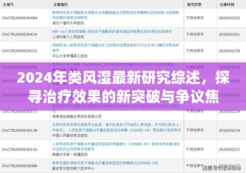 2024年类风湿最新研究综述，新突破与争议焦点的探寻之路