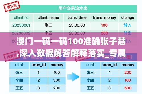 澳门一码一码100准确张子慧,深入数据解答解释落实_专属款3.712