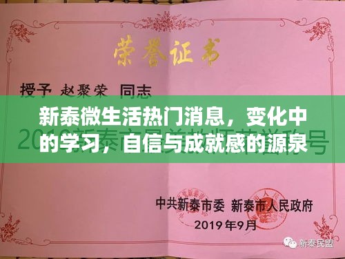 新泰微生活热门话题，变化中的学习，自信与成就感的源泉