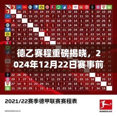 德乙赛程重磅揭晓，探寻赛事背后的意义与地位——2024年12月22日赛事前瞻