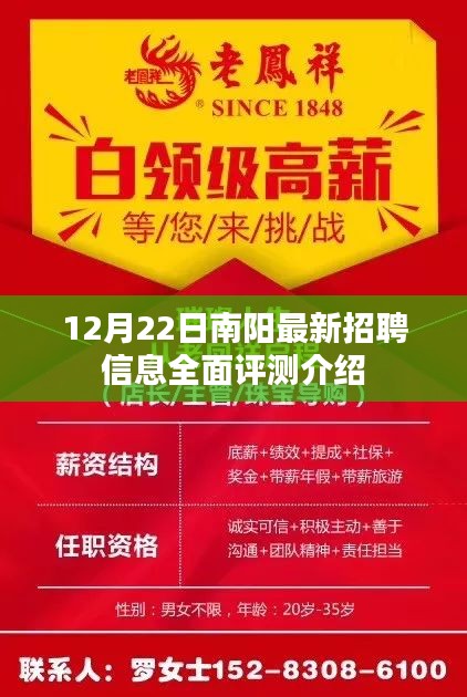 南阳最新招聘信息全面评测介绍（12月22日）