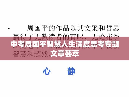 中考周国平智慧人生深度思考专题文章荟萃