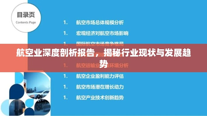 航空业深度剖析报告，揭秘行业现状与发展趋势