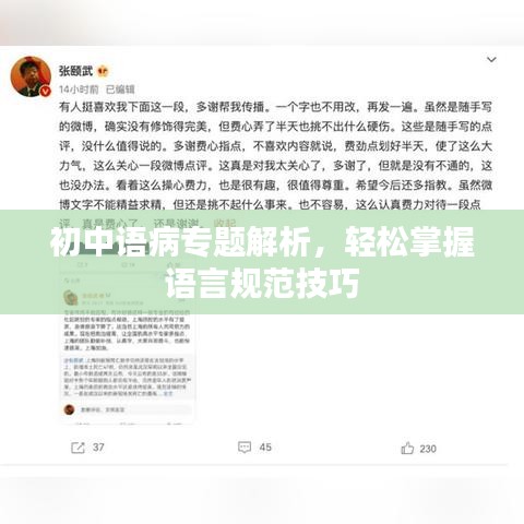 初中语病专题解析，轻松掌握语言规范技巧