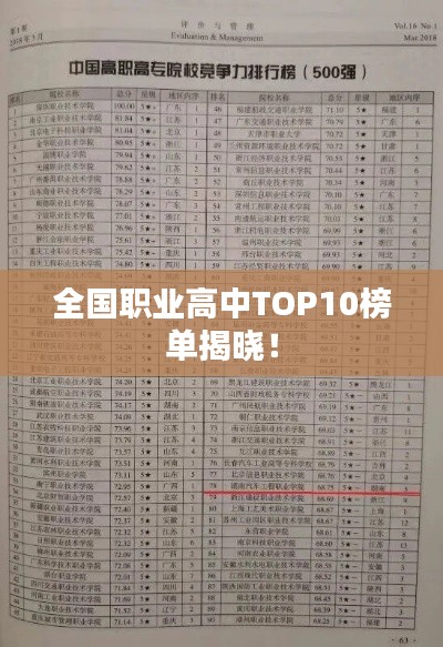 全国职业高中TOP10榜单揭晓！