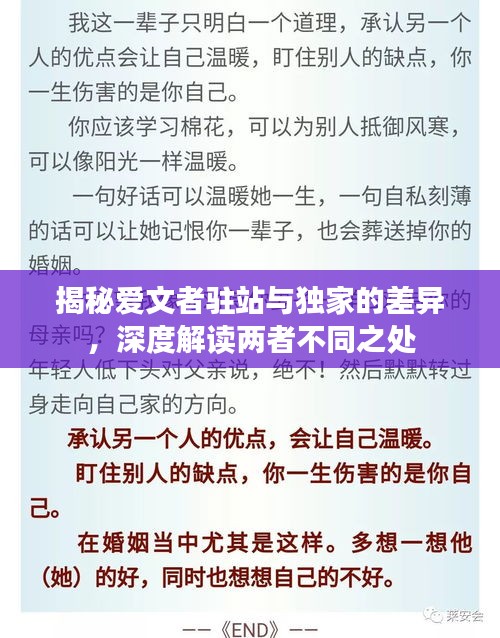 揭秘爱文者驻站与独家的差异，深度解读两者不同之处