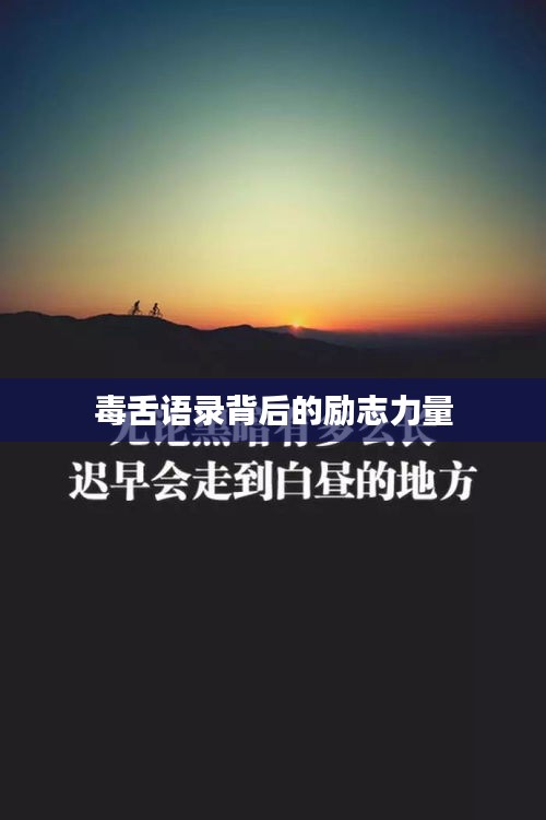 毒舌语录背后的励志力量