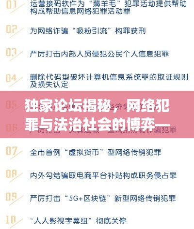 独家论坛揭秘，网络犯罪与法治社会的博弈——极品九肖背后的故事