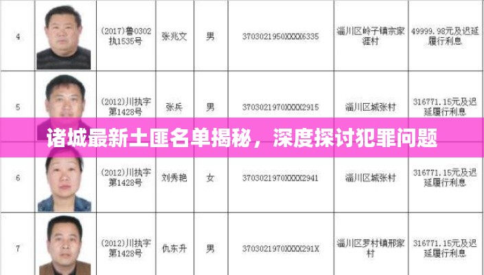 诸城最新土匪名单揭秘，深度探讨犯罪问题