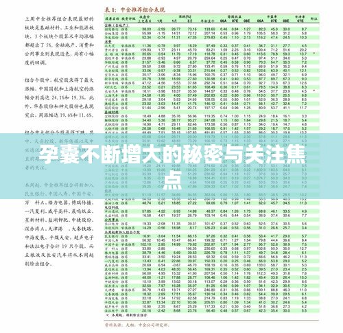 孕囊不断增大的秘密与关注焦点