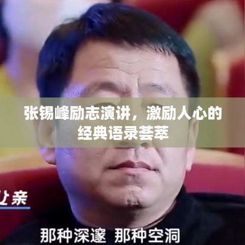 张锡峰励志演讲，激励人心的经典语录荟萃