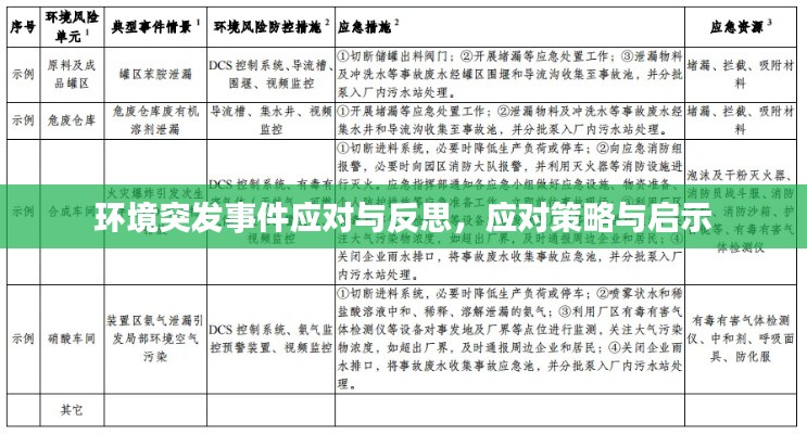 环境突发事件应对与反思，应对策略与启示