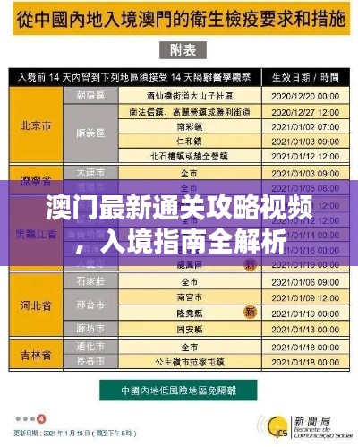 澳门最新通关攻略视频，入境指南全解析