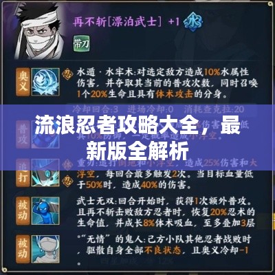 流浪忍者攻略大全，最新版全解析