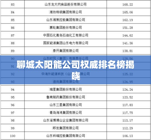 聊城太阳能公司权威排名榜揭晓